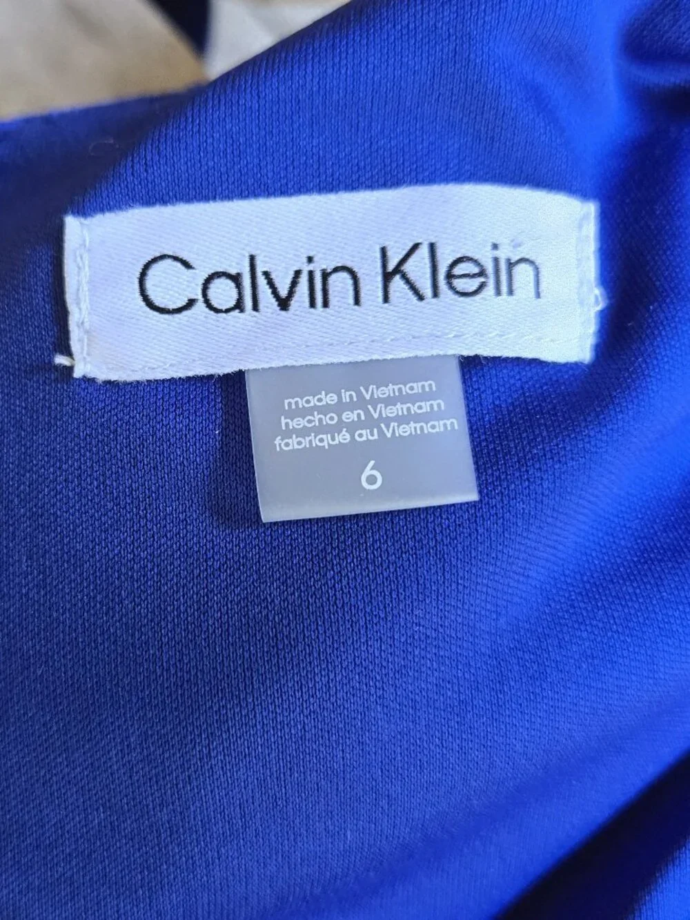 CALVIN KLEIN Blue Velvet Sheath Dress 6